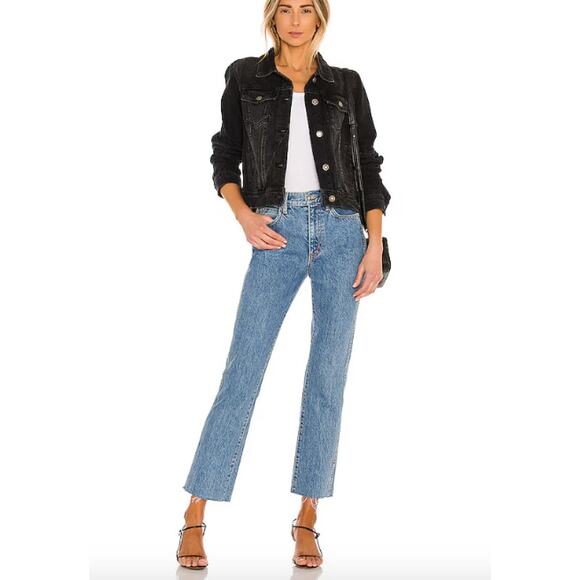 Free People We the Free Rumors Black Denim Jacket Sz. S - Picture 13 of 13